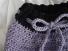 Lavendar with Black Trim Crocheted Wool Capris (Sm/Med)