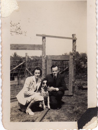 Couple with Dog - Vintage by Tobyotter.