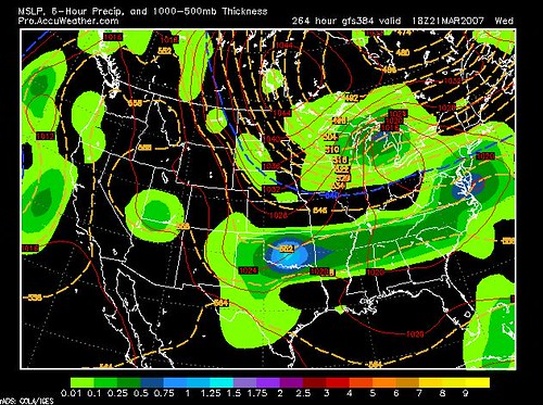 GFS Model Projection for Wed 3-21