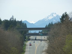 A view of the Olympic Mountains on the way to the base