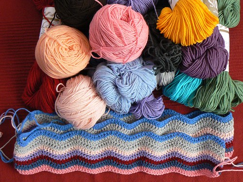 ripple stitch blanket WIP