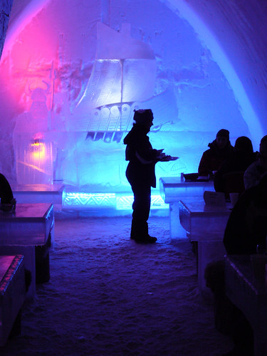Finland ice restaurant at snow castle