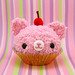 Amigurumi Pink Cupcake Bear with cherry