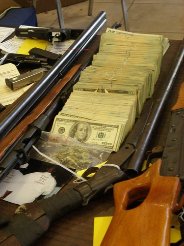 P4120020 · P4120015 · LAPD/ATF Display of Drugs/Guns/Money Captured in Gang 