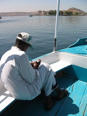 Boatman trying out SMS text messaging by Ben SJ