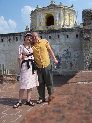 Kate and I in a convent, Antigua