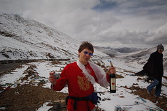Karsten enjoying a bottle of Yunnan Red
