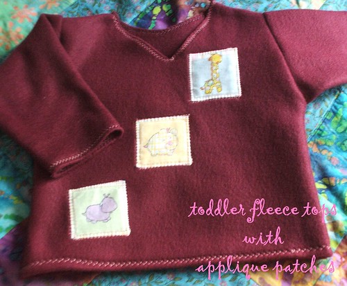 toddler fleece tops with appliqué patches