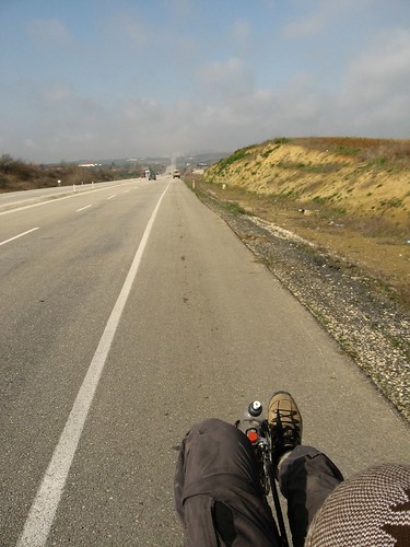 Endless straight road to Greece (near Malkara, Turkey)