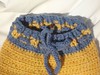 Yellow with Blue Trim Crocheted Wool Longies (Sm/Med)