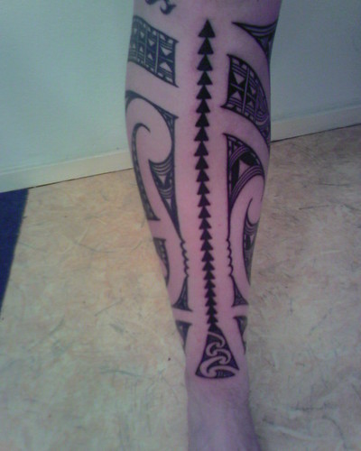 Maori tattoo right lower leg Part 2