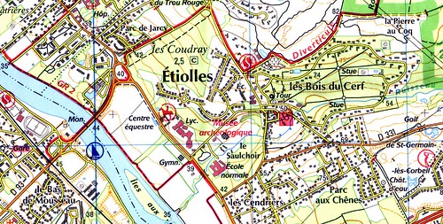 Etiolles, carte ign 25000 Gp impression