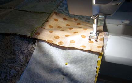 Sewing the bigger squares together
