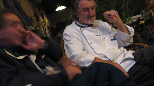 Aleksander Popvic and a cook in Rijeka, Croatia