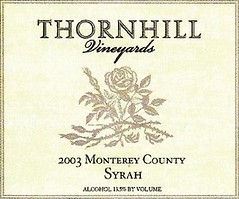 2003 Thornhill Vineyards Syrah Label