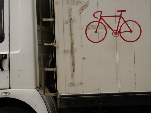 Bike motif on truck in Anadolu Feneri, Bosphorous Straight, Turkey