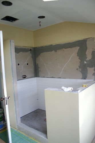 paint and tiling in the bathroom