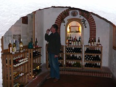 Peter tasting wine in the Hungarian House of