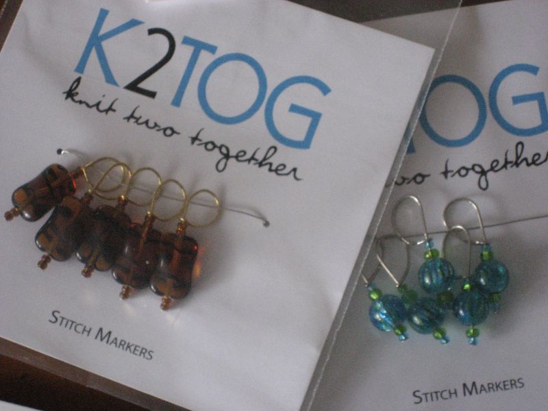 gorgeous stitch markers made by Tanya