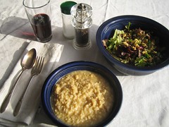 Brown Rice Risotto with salad