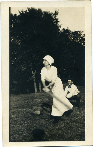 Postcard: Baseball girl