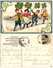 Vintage postcard, Happy New Year, 1909