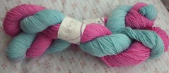 Lorna's Laces sock yarn - baby stripe colorway.