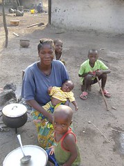 Tene, her baby Abu, and other kids