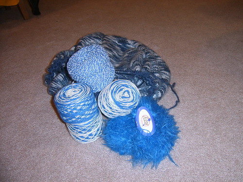 blue and white yarn for project spectrum