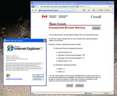 Canada Revenue unsupport browser 3: IE7/Win