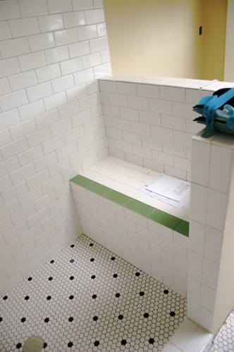 bench in the shower