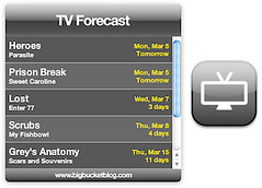 TV Forecast Dashboard Widget