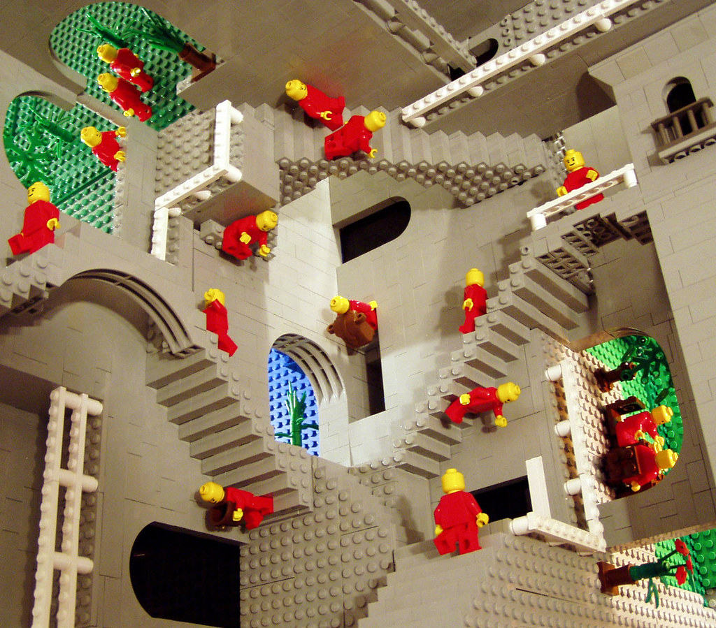 Escher's Relativity in Lego by Andrew Lipson
