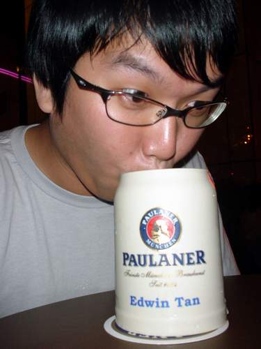 Edwin hearts his Paulaner... mug