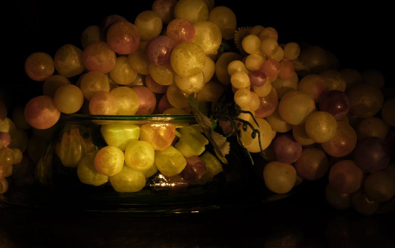 green grapes and glass
