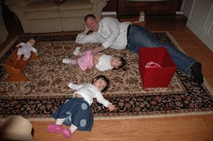 Laying on the floor after a HUGE meal (a family tradition)