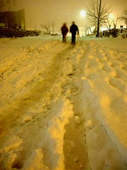 walking on the snow