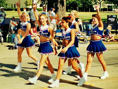 UTA Cheerleaders, July4 parade, Arlington, Texas, 1999