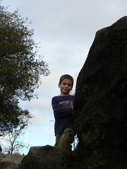 Gage climbing rocks