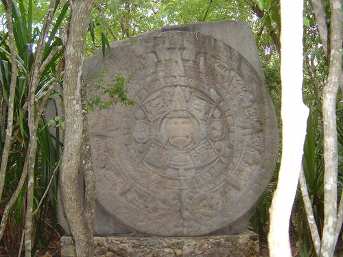 Maya sculpture in Chanakaab, Cozumel