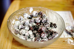 Blueberries in Tossed in Dry Ingredients