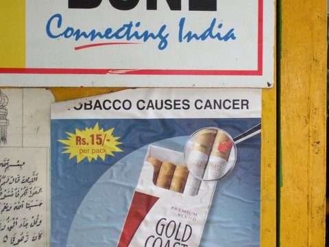 Tobacco Causes Cancer- Fifteen Rupees per Pack