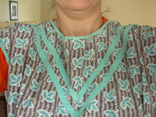 turquoise smock apron