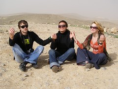 Oly, Oksana, Me on our way back from Arad - Israeli Desert
