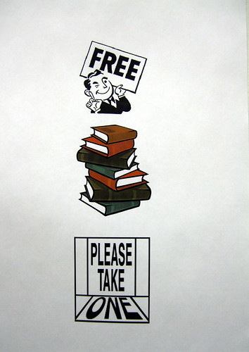 Poster saying free books