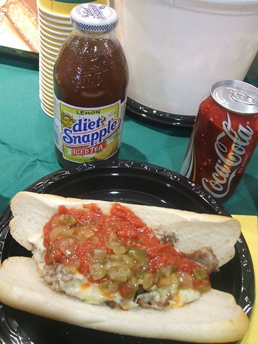 Lunch: a Philly cheese steak and a snapple