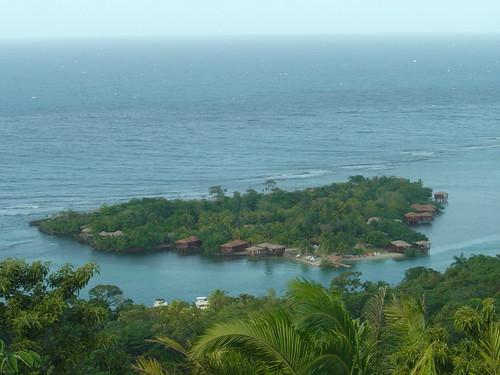 View from tropical garden, Roatan