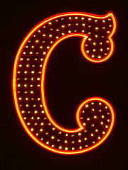 Letter C, in Neon (Crazy California)