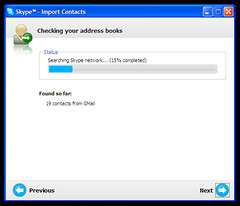Import contacts — importing