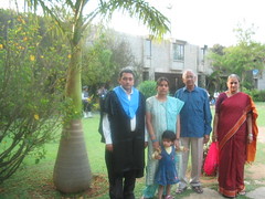 Appa, amma, Krithi, Jaagruthi and me, wearing the graduation robe